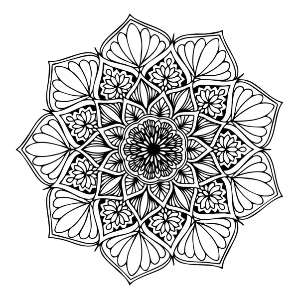 Mandalas Para Colorir Livro Ornamentos Redondos Decorativos Forma Flor Incomum —  Vetores de Stock