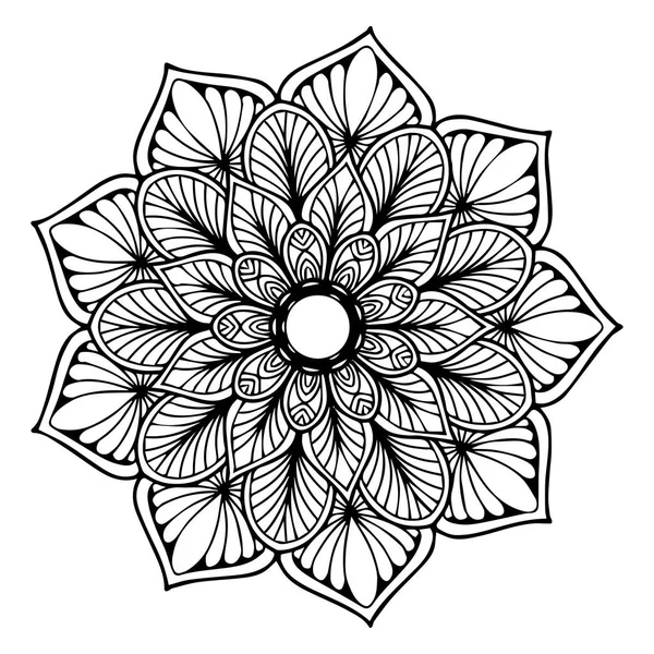 Mandalas Para Colorir Livro Ornamentos Redondos Decorativos Forma Flor Incomum —  Vetores de Stock