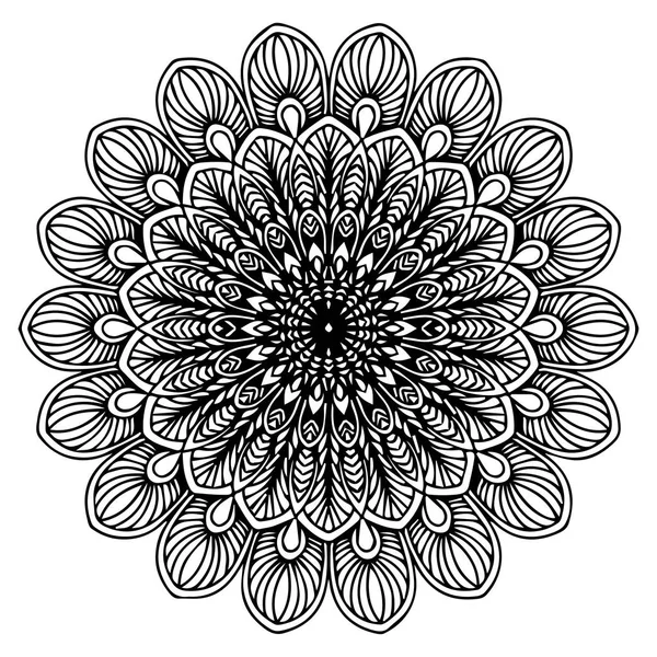 Mandalas Para Colorir Livro Ornamentos Redondos Decorativos Forma Flor Incomum —  Vetores de Stock