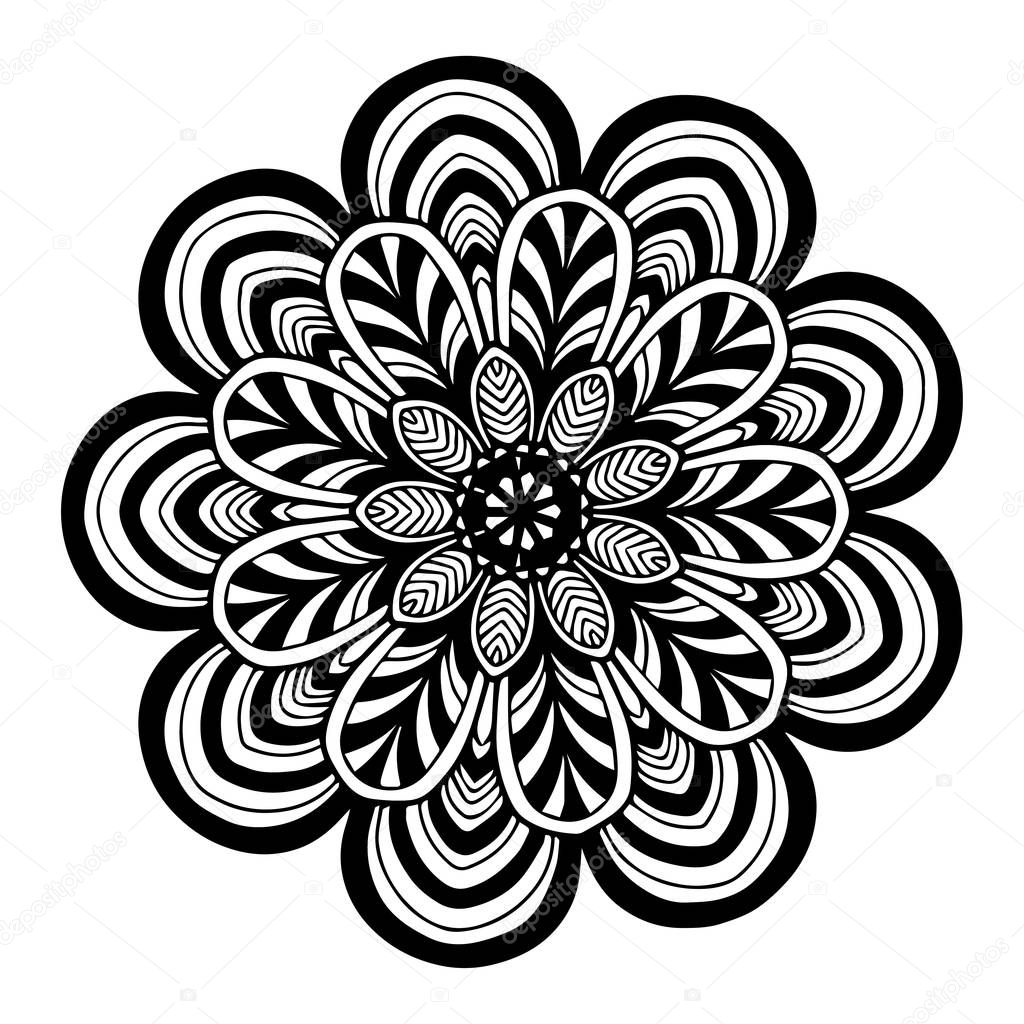 Mandalas for coloring  book. Decorative round ornaments. Unusual flower shape. Oriental vector, Anti-stress therapy patterns. Weave design elements. Yoga logos Vector.