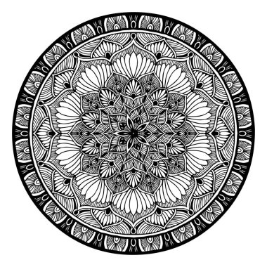 Boyama kitabı için Mandalas. Süslü, yuvarlak süsler. Alışılmadık bir çiçek şekli. Doğulu vektör, stres önleyici terapi kalıpları. Tasarım elementleri. Yoga logoları Vektörü.