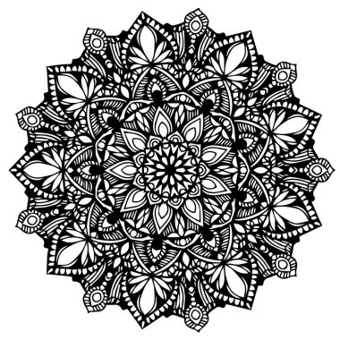 Boyama kitabı için Mandalas. Süslü, yuvarlak süsler. Alışılmadık bir çiçek şekli. Doğulu vektör, stres önleyici terapi kalıpları. Tasarım elementleri. Yoga logoları Vektörü.