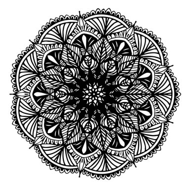 Boyama kitabı için Mandalas. Süslü, yuvarlak süsler. Alışılmadık bir çiçek şekli. Doğulu vektör, stres önleyici terapi kalıpları. Tasarım elementleri. Yoga logoları Vektörü.