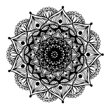 Boyama kitabı için Mandalas. Süslü, yuvarlak süsler. Alışılmadık bir çiçek şekli. Doğulu vektör, stres önleyici terapi kalıpları. Tasarım elementleri. Yoga logoları Vektörü.