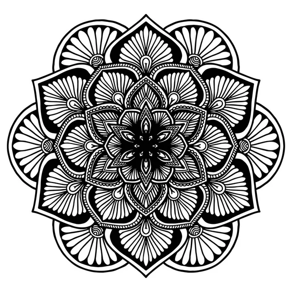 Mandalas Para Colorir Livro Ornamentos Redondos Decorativos Forma Flor Incomum —  Vetores de Stock