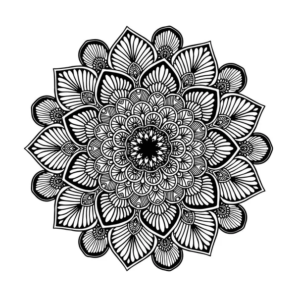 Mandalas Para Colorear Libro Adornos Decorativos Redondos Forma Flor Inusual — Vector de stock