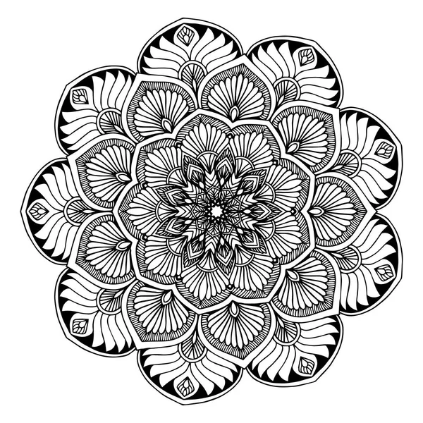 Mandalas Para Colorear Libro Adornos Decorativos Redondos Forma Flor Inusual — Vector de stock