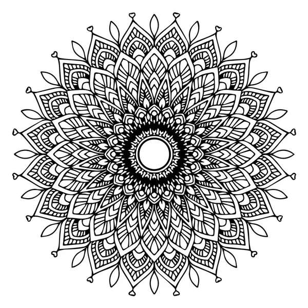 Mandalas Para Colorir Livro Ornamentos Redondos Decorativos Forma Flor Incomum — Vetor de Stock