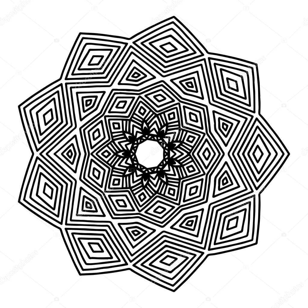 Mandalas for coloring  book. Decorative round ornaments. Unusual flower shape. Oriental vector, Anti-stress therapy patterns. Weave design elements. Yoga logos Vector.
