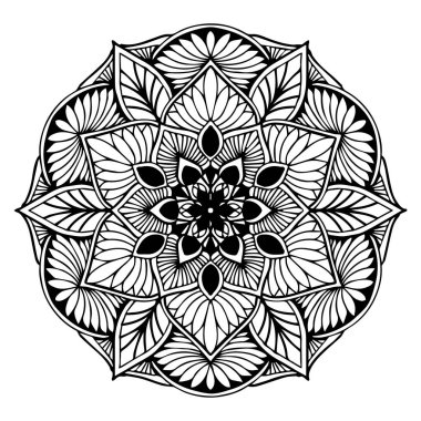 Boyama kitabı için Mandalas. Süslü, yuvarlak süsler. Alışılmadık bir çiçek şekli. Doğulu vektör, stres önleyici terapi kalıpları. Tasarım elementleri. Yoga logoları Vektörü.
