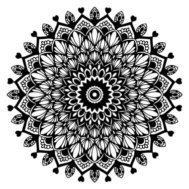 Boyama kitabı için Mandalas. Süslü, yuvarlak süsler. Alışılmadık bir çiçek şekli. Doğulu vektör, stres önleyici terapi kalıpları. Tasarım elementleri. Yoga logoları Vektörü.