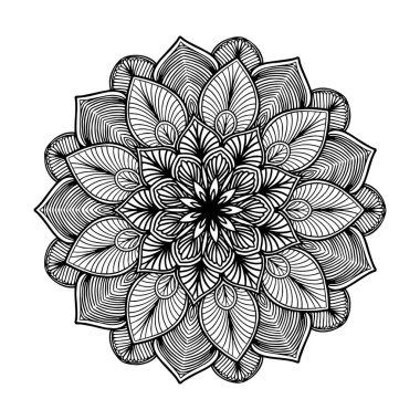 Boyama kitabı için Mandalas. Süslü, yuvarlak süsler. Alışılmadık bir çiçek şekli. Doğulu vektör, stres önleyici terapi kalıpları. Tasarım elementleri. Yoga logoları Vektörü.