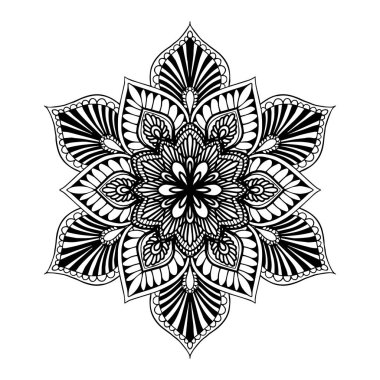 Boyama kitabı için Mandalas. Süslü, yuvarlak süsler. Alışılmadık bir çiçek şekli. Doğulu vektör, stres önleyici terapi kalıpları. Tasarım elementleri. Yoga logoları Vektörü.