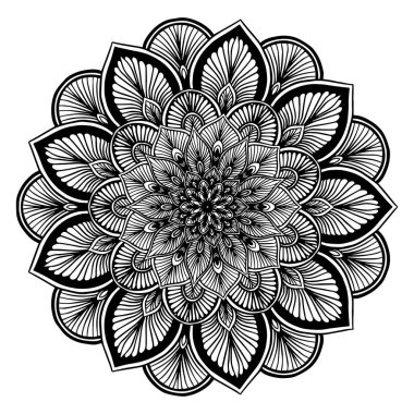 Boyama kitabı için Mandalas. Süslü, yuvarlak süsler. Alışılmadık bir çiçek şekli. Doğulu vektör, stres önleyici terapi kalıpları. Tasarım elementleri. Yoga logoları Vektörü.