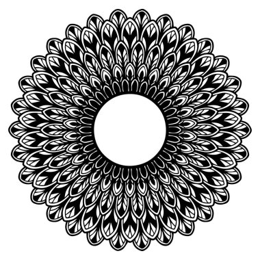 Boyama kitabı için Mandalas. Süslü, yuvarlak süsler. Alışılmadık bir çiçek şekli. Doğulu vektör, stres önleyici terapi kalıpları. Tasarım elementleri. Yoga logoları Vektörü.