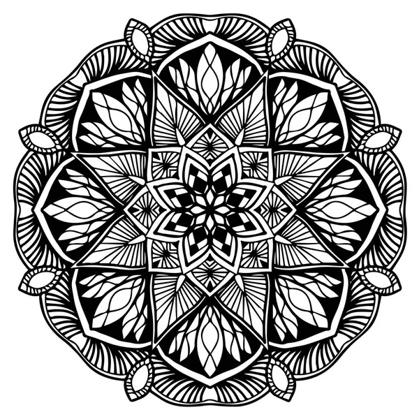 Mandalas Para Colorir Livro Ornamentos Redondos Decorativos Forma Flor Incomum —  Vetores de Stock