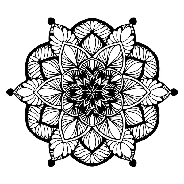 Mandalas Para Colorir Livro Ornamentos Redondos Decorativos Forma Flor Incomum — Vetor de Stock