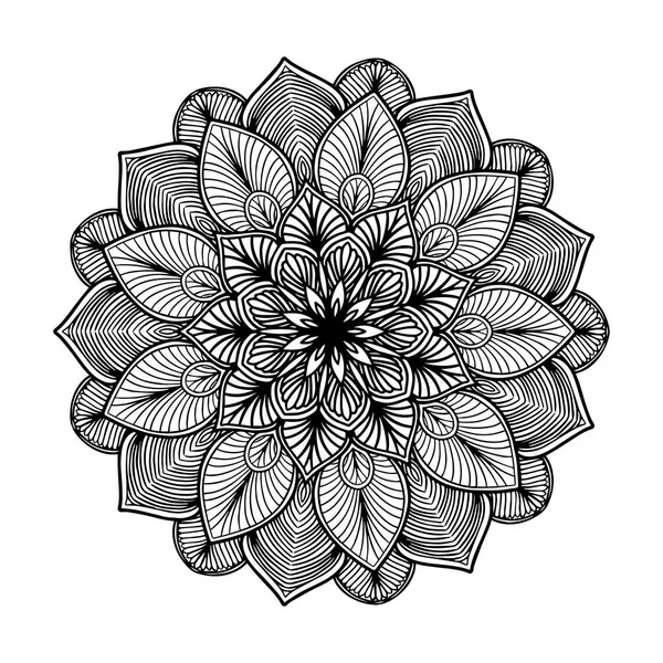 本を着色するためのマンダラ 装飾的なラウンドオーナメント 珍しい花の形 東洋のベクトル 抗ストレス療法パターン 織りのデザイン要素 ヨガのロゴ Vector — ストックベクタ