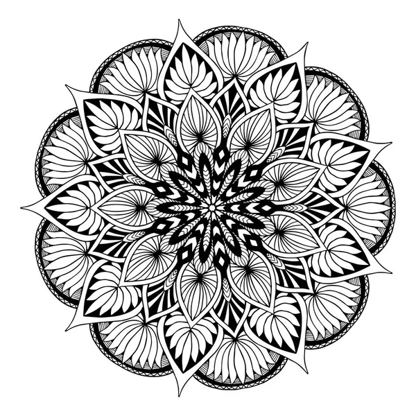 Мандала Розмальовки Декоративні Круглі Прикраси Незвичайна Квіткова Форма Східний Вектор — стоковий вектор