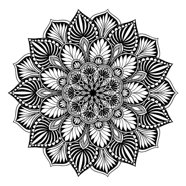 Mandalas Para Colorir Livro Ornamentos Redondos Decorativos Forma Flor Incomum —  Vetores de Stock