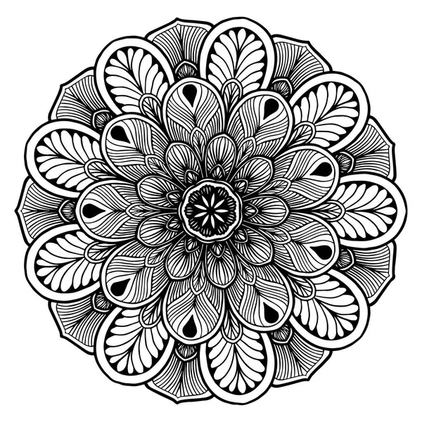 Mandalas Para Colorir Livro Ornamentos Redondos Decorativos Forma Flor Incomum — Vetor de Stock