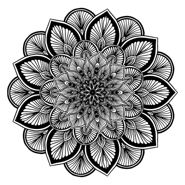 Mandalas Para Colorir Livro Ornamentos Redondos Decorativos Forma Flor Incomum — Vetor de Stock