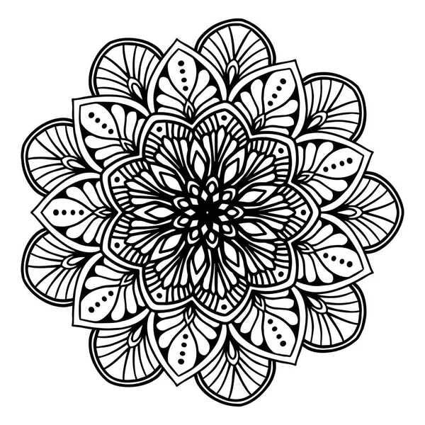 Mandalas Para Colorear Libro Adornos Decorativos Redondos Forma Flor Inusual — Vector de stock