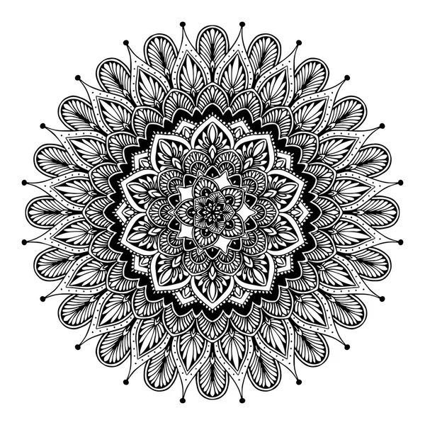 本を着色するためのマンダラ 装飾的なラウンドオーナメント 珍しい花の形 東洋のベクトル 抗ストレス療法パターン 織りのデザイン要素 ヨガのロゴ Vector — ストックベクタ