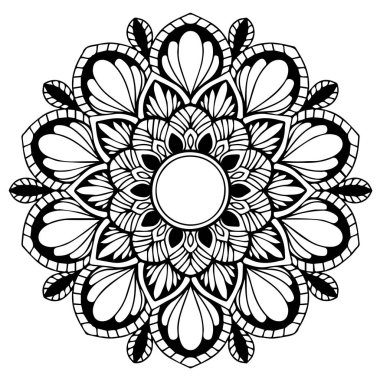 Boyama kitabı için Mandalas. Süslü, yuvarlak süsler. Alışılmadık bir çiçek şekli. Doğulu vektör, stres önleyici terapi kalıpları. Tasarım elementleri. Yoga logoları Vektörü.