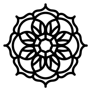 Boyama kitabı için Mandalas. Süslü, yuvarlak süsler. Alışılmadık bir çiçek şekli. Doğulu vektör, stres önleyici terapi kalıpları. Tasarım elementleri. Yoga logoları Vektörü.