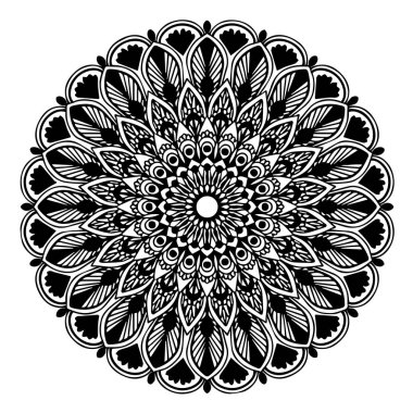 Boyama kitabı için Mandalas. Süslü, yuvarlak süsler. Alışılmadık bir çiçek şekli. Doğulu vektör, stres önleyici terapi kalıpları. Tasarım elementleri. Yoga logoları Vektörü.