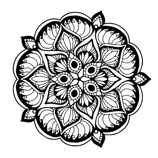 Mandalas的着色书 装饰性圆形饰物 不同寻常的花朵形状 东方病媒 抗压力疗法模式 编织设计元素 瑜伽标志向量 — 图库矢量图片