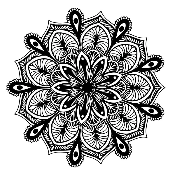 Mandalas Para Colorir Livro Ornamentos Redondos Decorativos Forma Flor Incomum —  Vetores de Stock