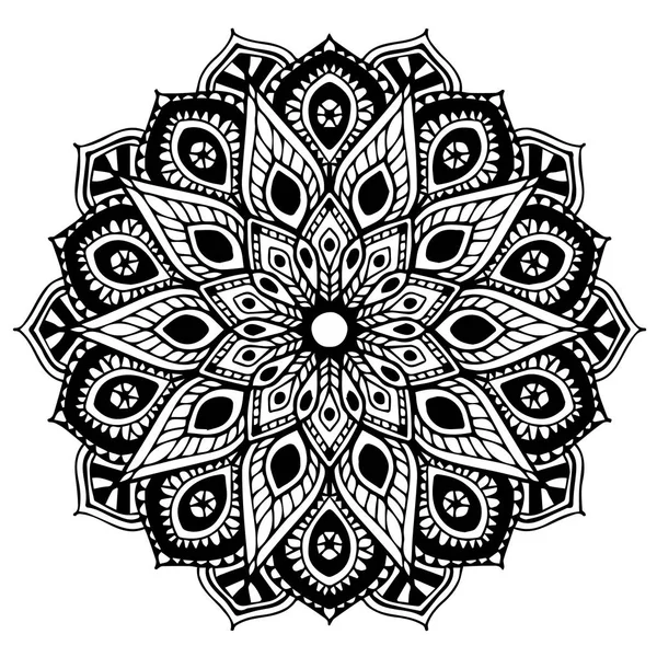 Mandalas Para Colorir Livro Ornamentos Redondos Decorativos Forma Flor Incomum —  Vetores de Stock