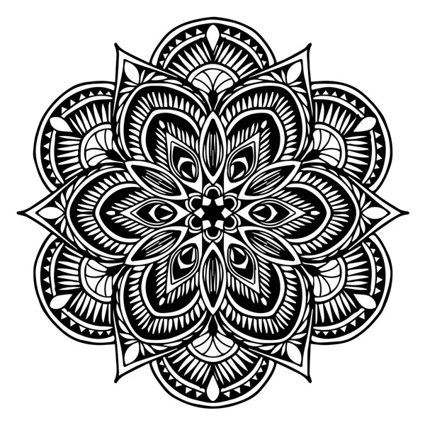 Mandalas Para Colorir Livro Ornamentos Redondos Decorativos Forma Flor Incomum —  Vetores de Stock