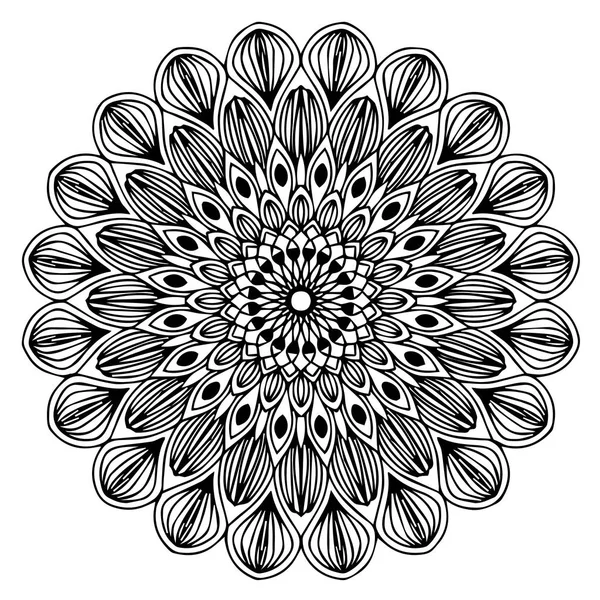 Mandalas Para Colorir Livro Ornamentos Redondos Decorativos Forma Flor Incomum —  Vetores de Stock