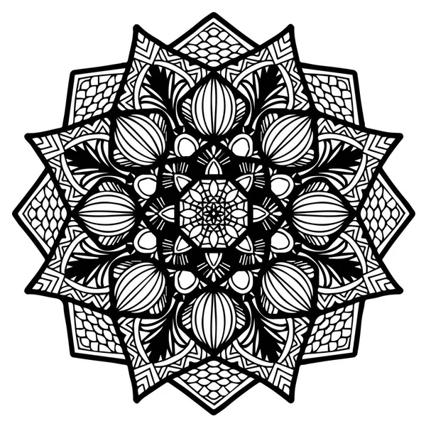 Mandalas Para Colorir Livro Ornamentos Redondos Decorativos Forma Flor Incomum —  Vetores de Stock