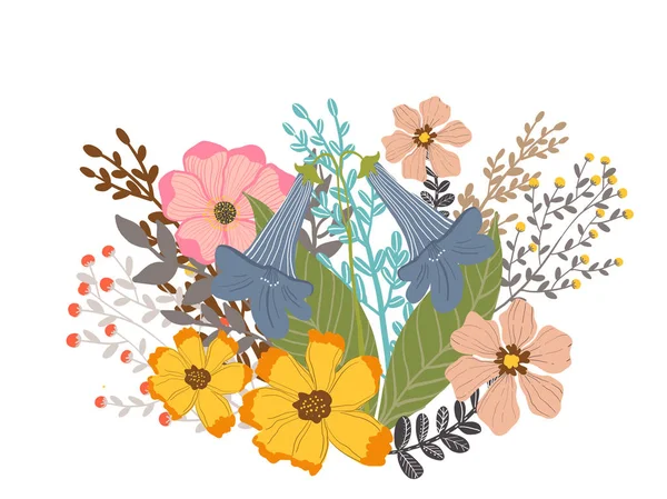 Набор Вектора Оформления Букета Цветов Свадебная Открытка Украшение Цветов — стоковый вектор