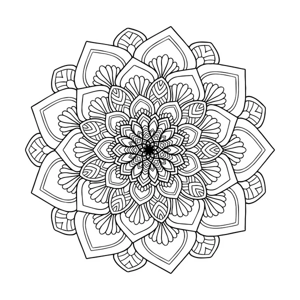 Mandalas的着色书 装饰性圆形饰物 不同寻常的花朵形状 东方病媒 抗压力疗法模式 编织设计元素 瑜伽标志向量 图库插图