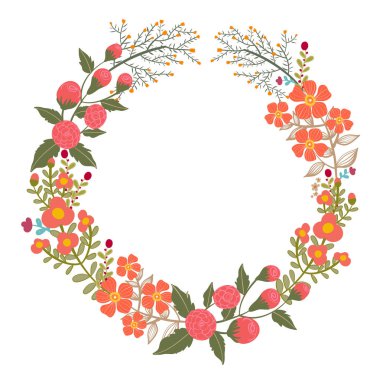 Dizi çiçek buketi tasarlamak vektör, Düğün tebrik davetiye, çiçek dekorasyon.