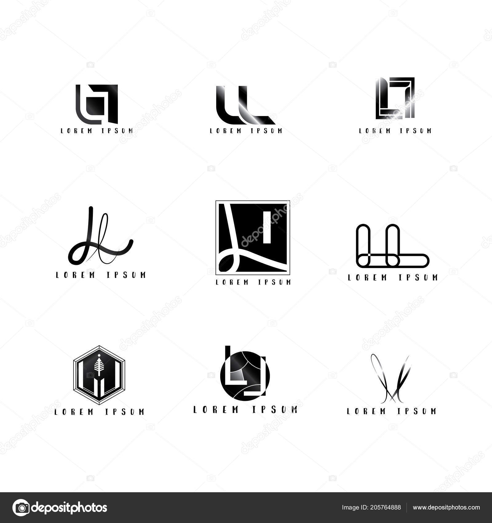 logo vector design letter creative font set vetores de stock