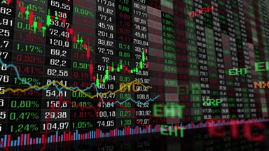 Tablo ve çubuk grafik cryptocurrency Menkul Kıymetler Borsası, Dizin animasyon 4 k video pazar. Para birimi oranı grafiği animasyonlu arka plan.