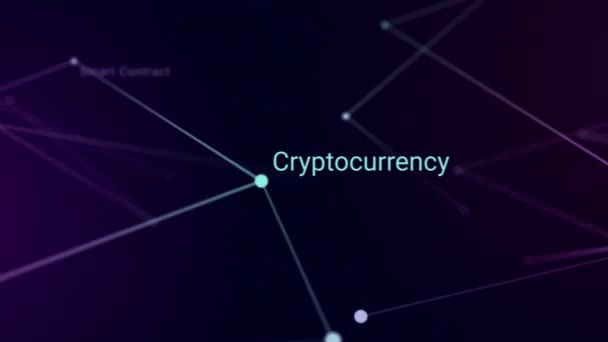 Plexo Abstrato Criptomoeda Blockchain Tecnologia Conceito Pano Fundo Fundo Geométrico — Vídeo de Stock