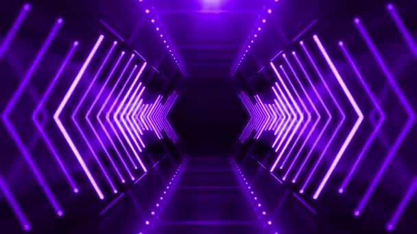 Abstract Neon Hexagon Tunnel Seamless Looping Animated Background Technology Video — Stock Video