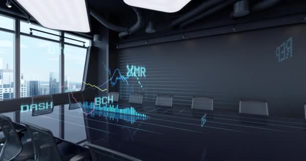 Introdução Segundos Loop Segundos Gráficos Animados Estatísticas Financeiras Mesa Escritório — Vídeo de Stock