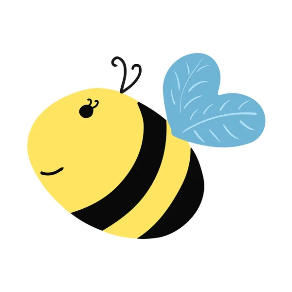 Улыбайся Смешная Пчела Карикатурный Стиль Вектор S10 — стоковый вектор