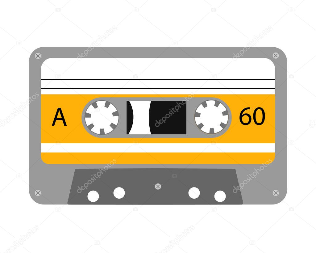 Audio tape. Flat style. Vector isolated element.