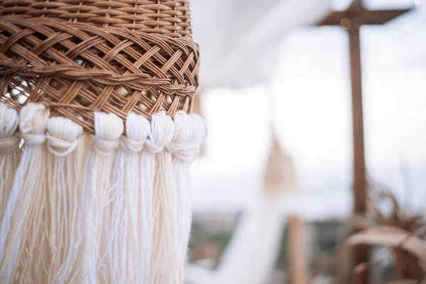 Paralume Macrame Intrecciato Che Evolve Nel Vento Maracans Indiano Eco — Foto Stock