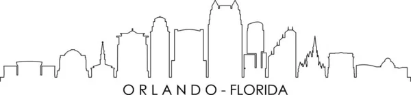 Orlando City Florida Skyline Silhouette Cityscape Vector — Vector de stock