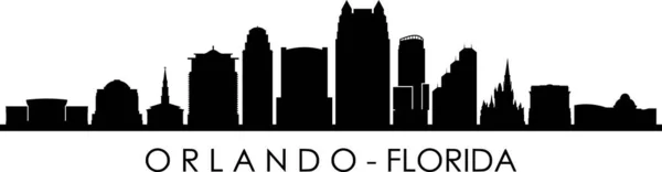 Orlando City Florida Skyline Silhouette Cityscape Vector — Διανυσματικό Αρχείο